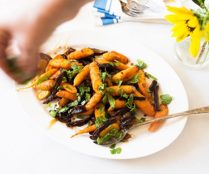 Tzimmes With Dates, Pomegranate, and Mint image
