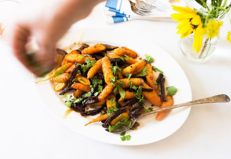 Tzimmes With Dates, Pomegranate, and Mint