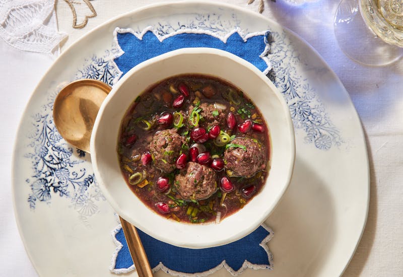 Ashe Anar (Pomegranate Soup With Meatballs)