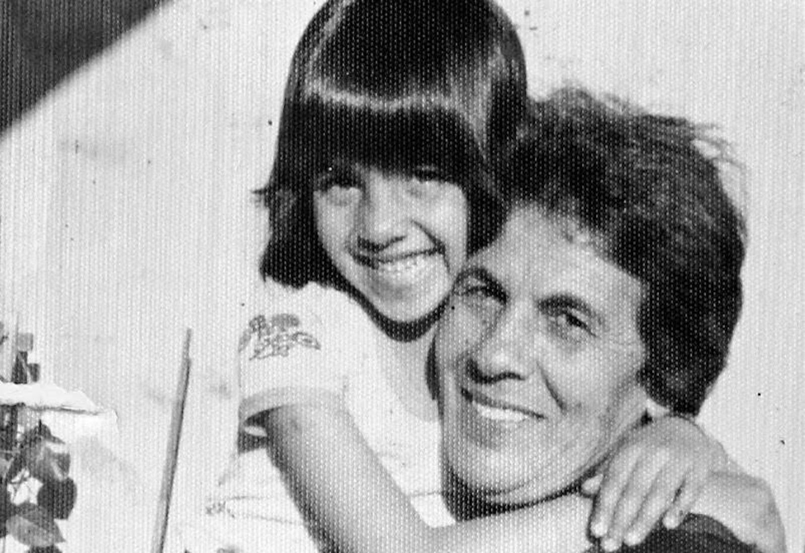 Sigi (age 6) and her grandmother Aliza Kostika, taken on the balcony of her house.