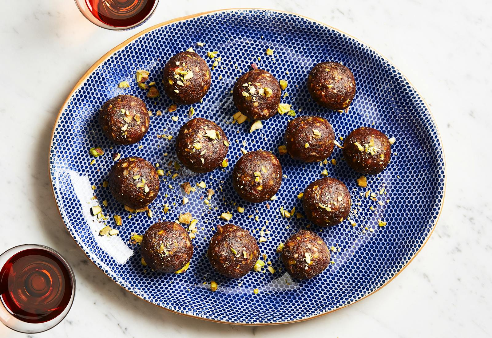 Charoset Balls garnished with pistachio