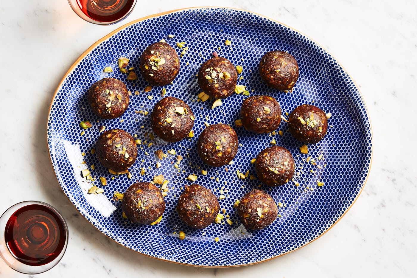 Charoset Balls garnished with pistachio