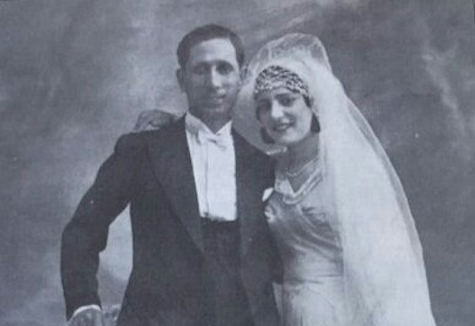 Eva’s grandfather Nathan (left) and grandmother Henriette (right) at their wedding in Tunisia in the 1940s.