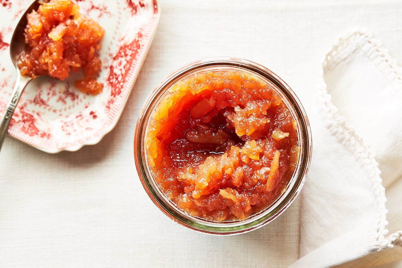 Jar of quince jam.