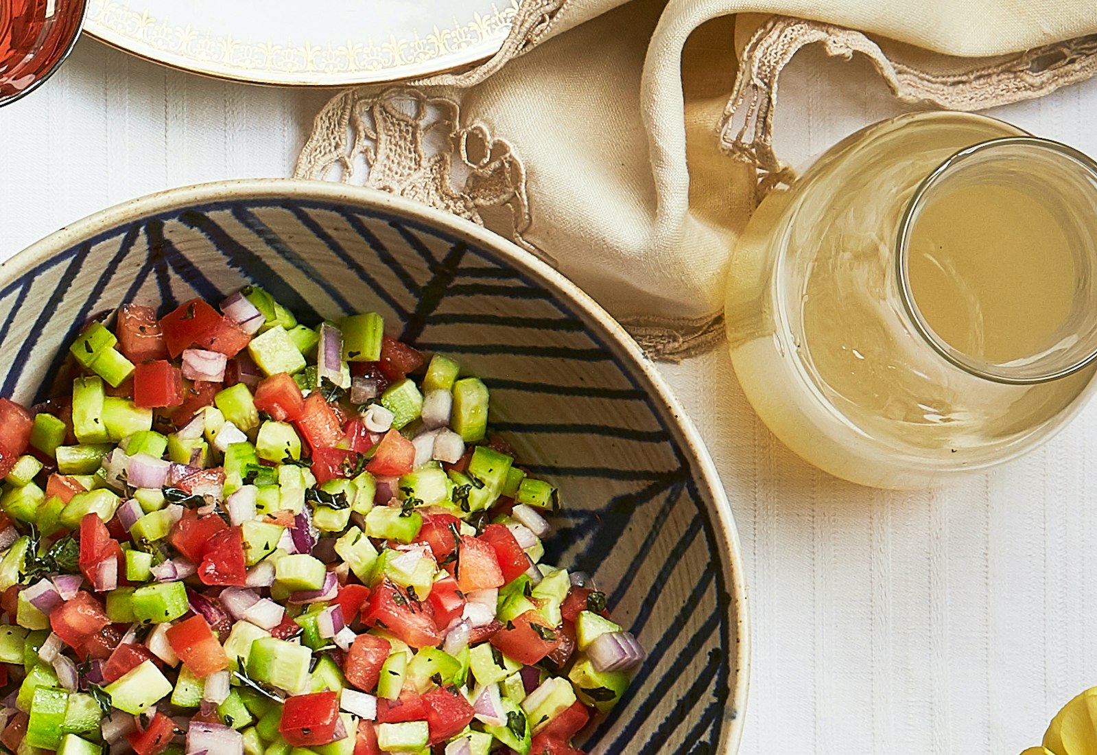Verjus alongside shirazi salad.