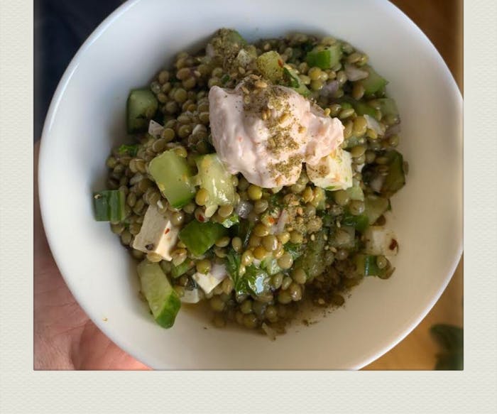Lentil Salad With Cucumbers and Feta image