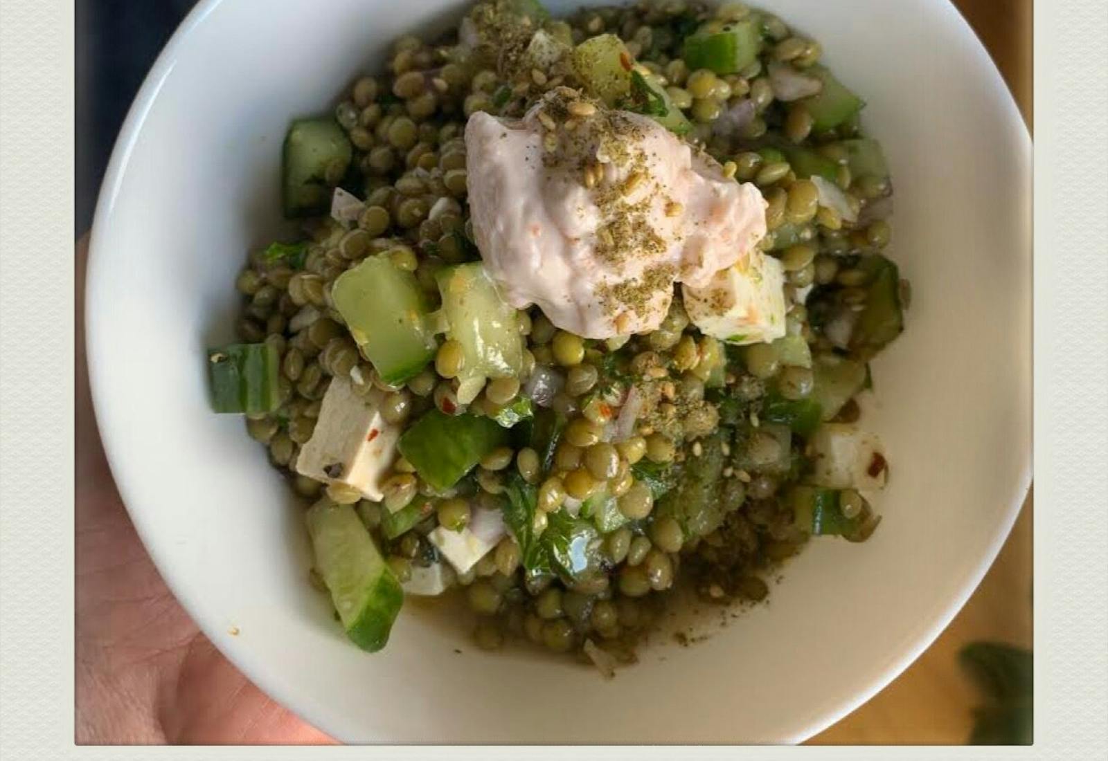 Lentil Salad With Cucumbers and Feta