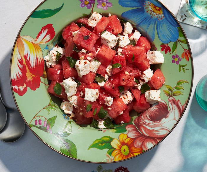 Watermelon and Bulgarian Cheese Salad With Mint image