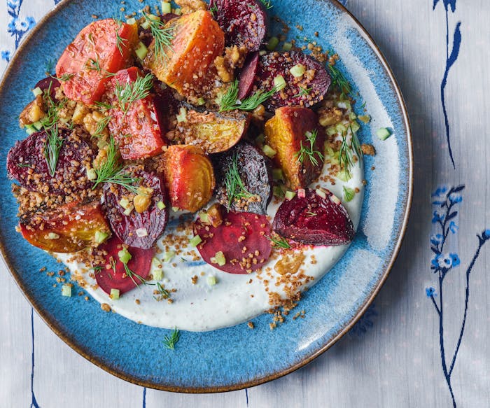 Skillet Roasted Beets with Buttered Kasha and Walnuts  image