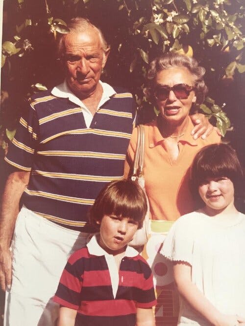 Michael (bottom left) pictured with his grandfather Meyer (top left) in Pittsburg in the 1970s.