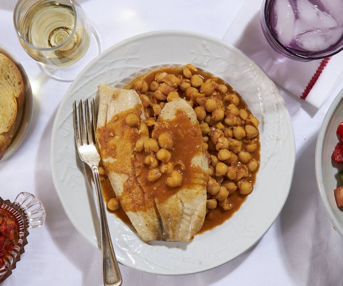 Moroccan Chickpea Stew With Fish image