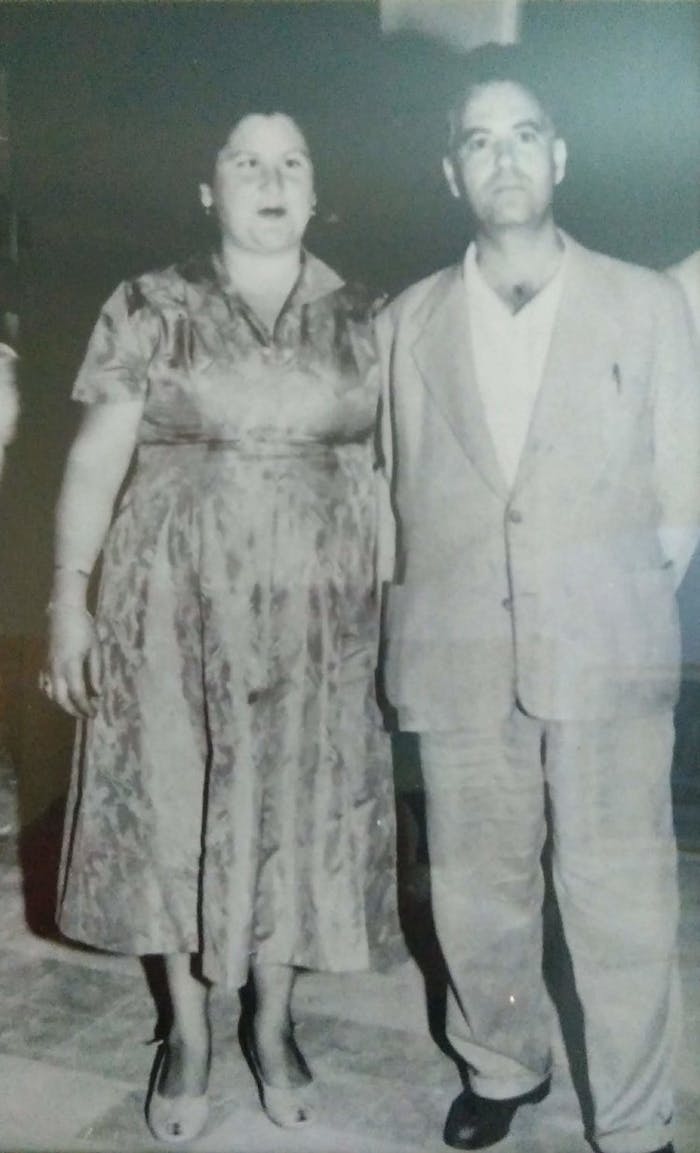 Nitza’s parents, Maloo and Shimon, in Israel, 1950.