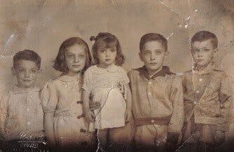 Ruth (second from the right) with her siblings in Mexico City in 1942.