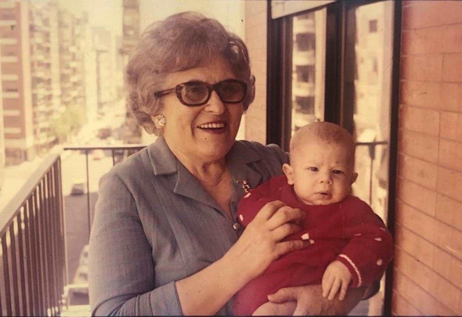 Alejandro with his grandmother in Buenos Aires in the 1980s.