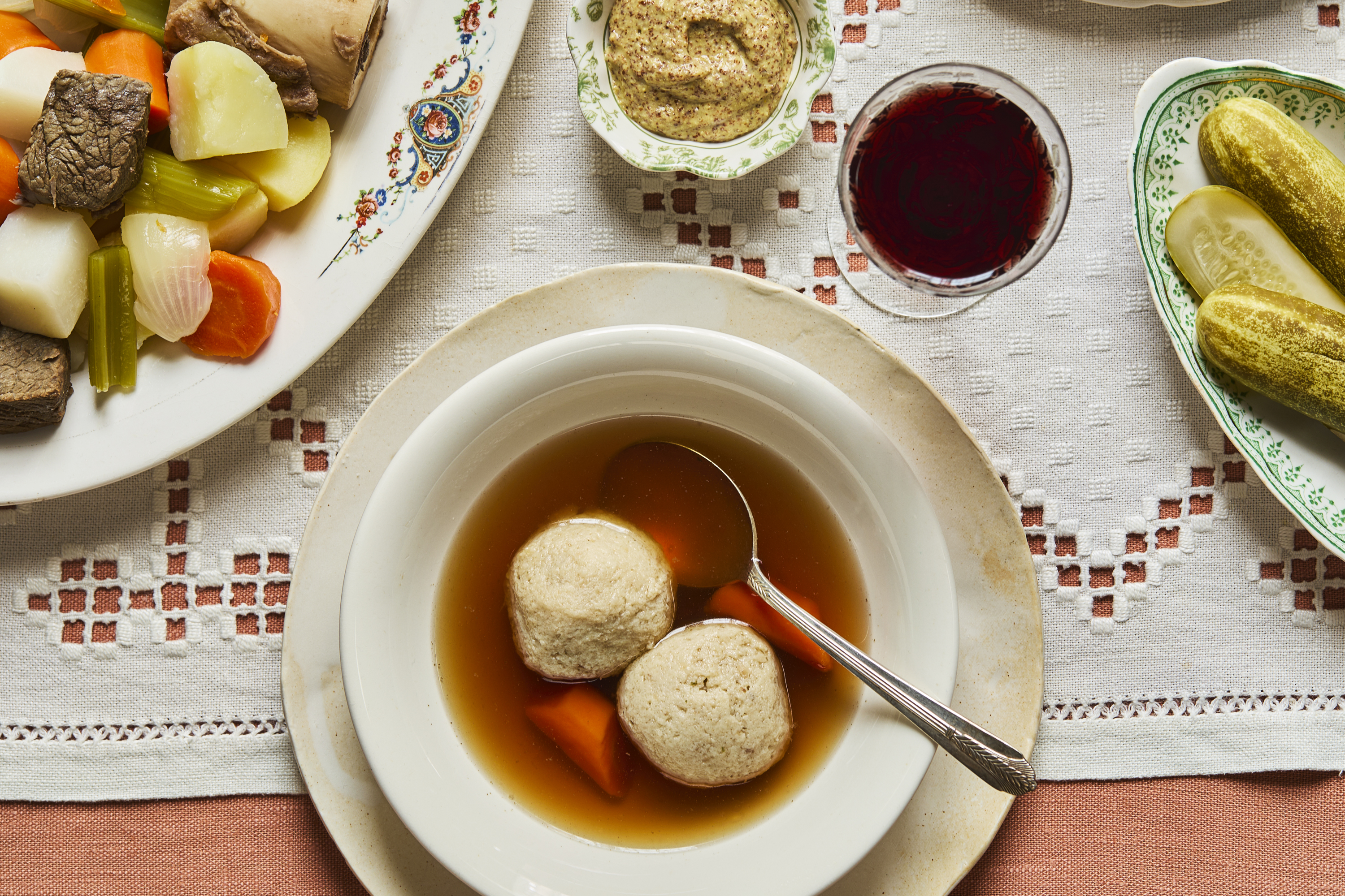 Matzah Balls in Beef Broth