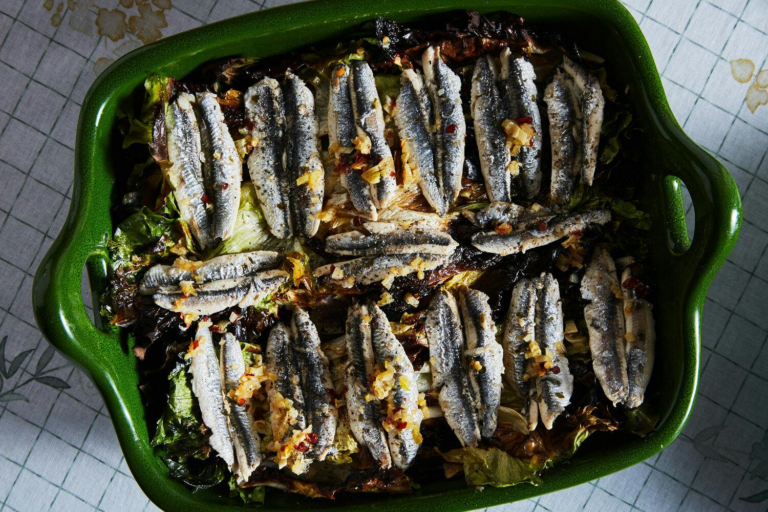 Aliciotti Con indivia (Anchovies Baked With Escarole) image