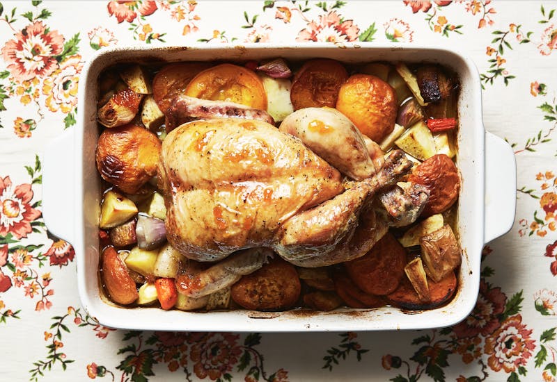 Roasted Chicken With Apricots