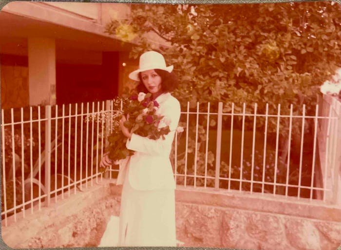 Nicole's mother at Shabbat Aroosi (the Shabbat after her wedding day) in Tehran, 1979. 