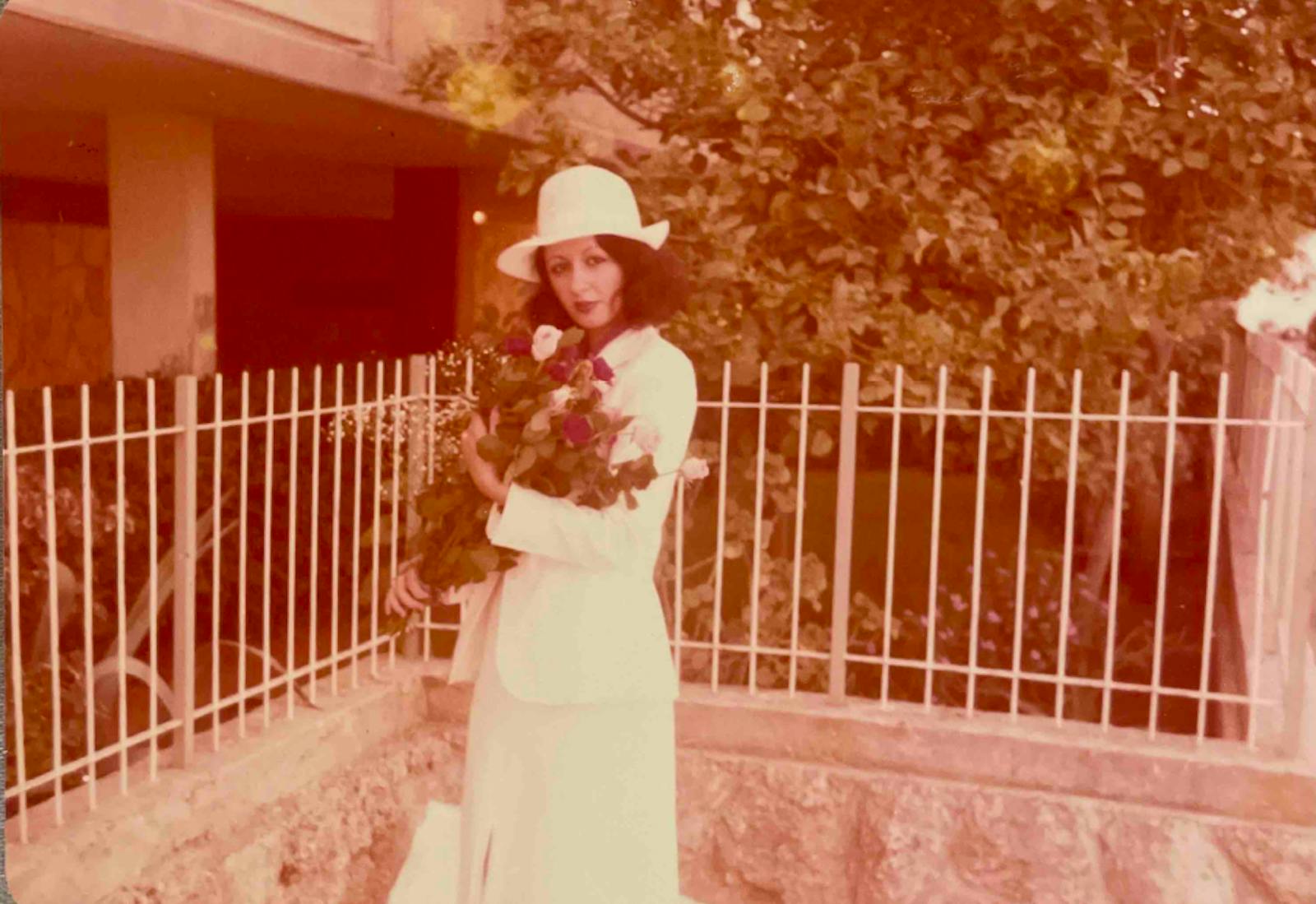 Nicole's mother at Shabbat Aroosi (the Shabbat after her wedding day) in Tehran, 1979. 