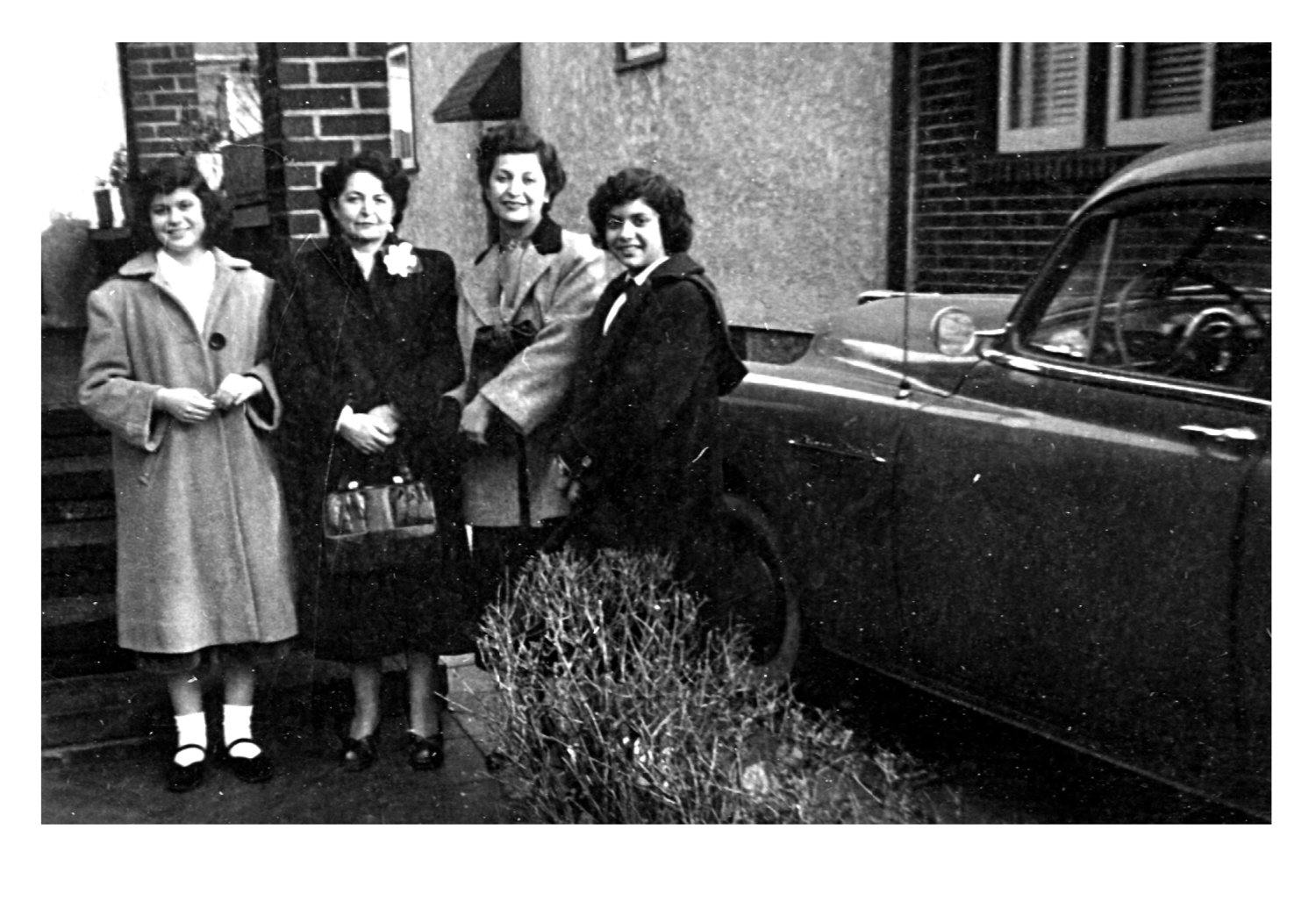 Three Generations in Brooklyn, 1949 - (from left to right) Annette (Jennifer's mom), Steta (great-grandmother), Fritzie (grandmother), and Essie (aunt).