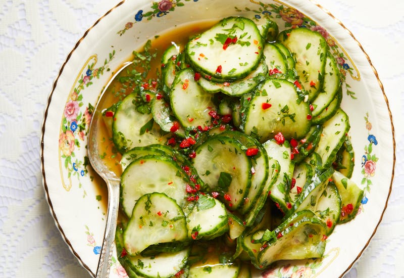 Nana’s Zalata (Quick Pickled Cucumber Salad)