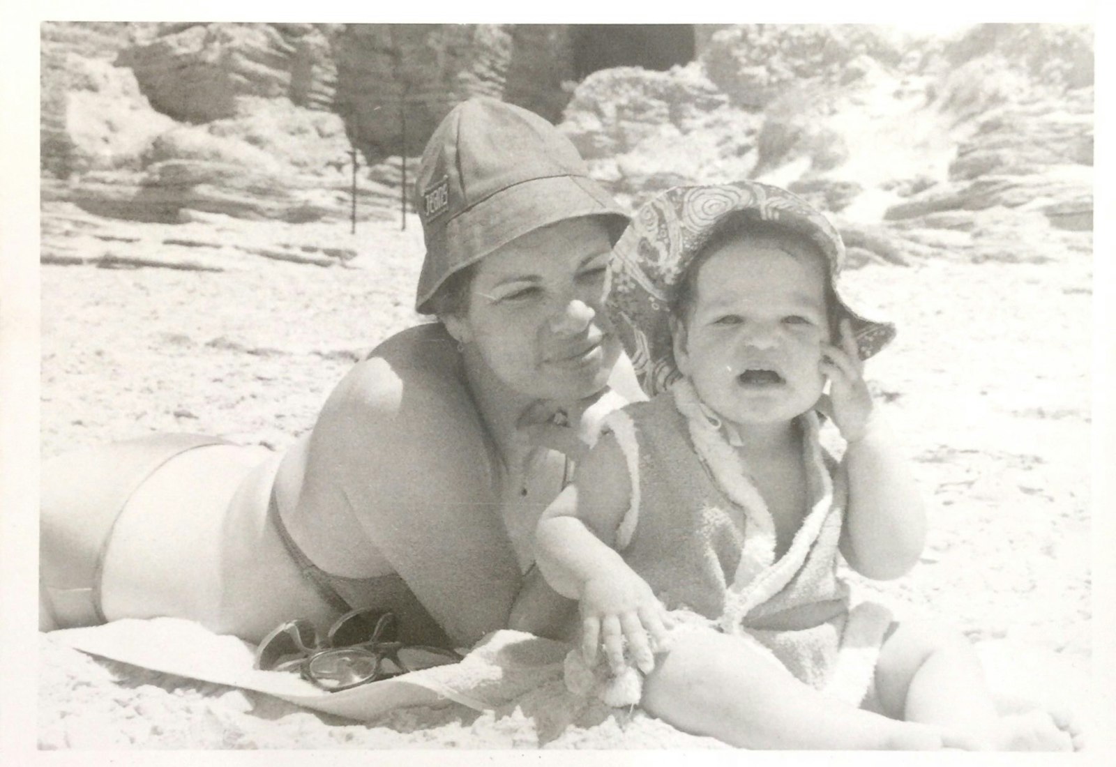 Naama's mother Maggie with her brother Assaf, 1974. 