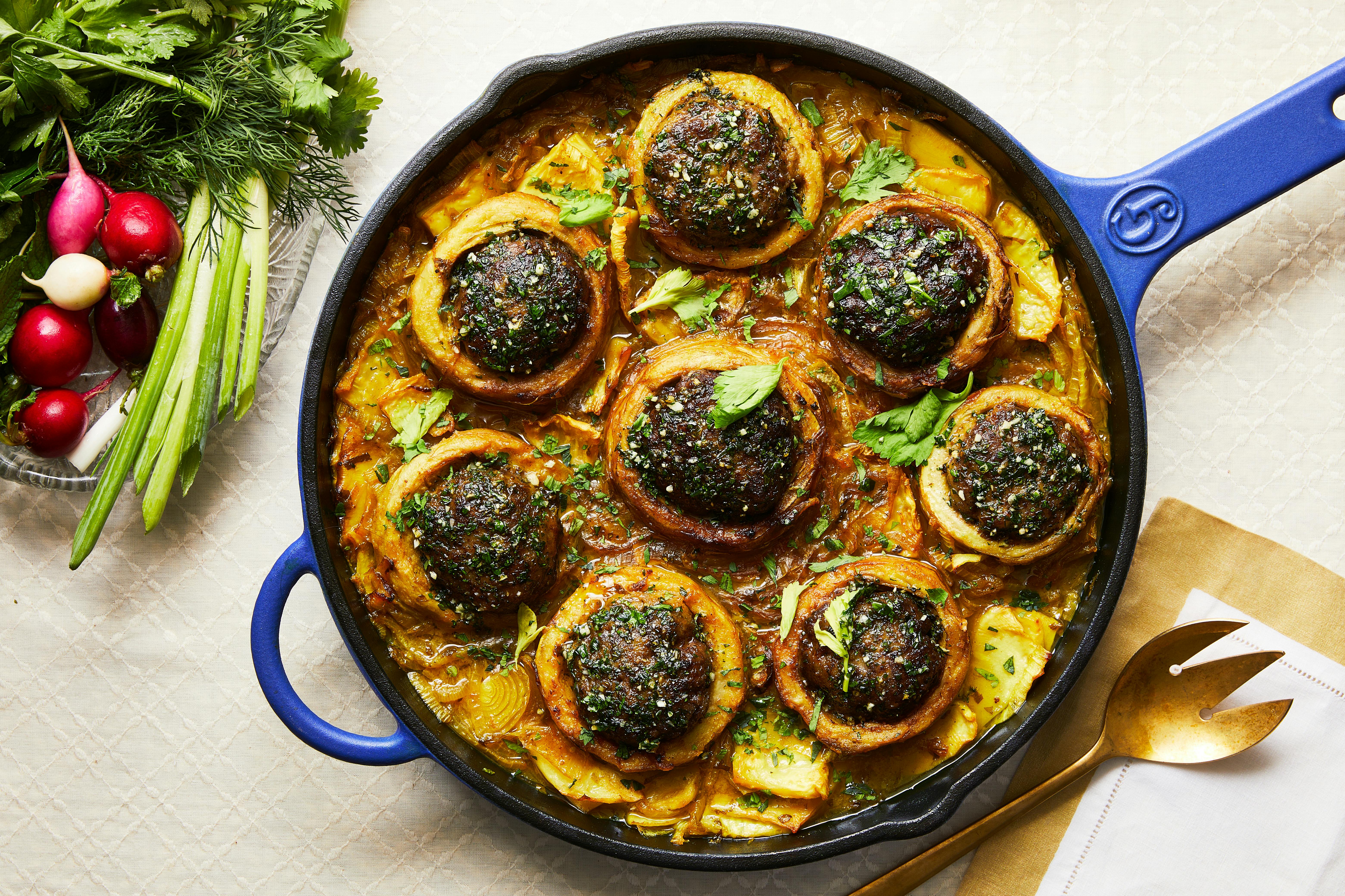 Beef-Stuffed Artichoke Hearts with Lemon and Celery image