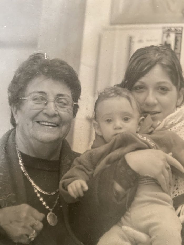 Ayelet’s grandmother Rachel (Khorshid) with cousin Ravit and Ayelet’s daughter, Arielle in 2002.