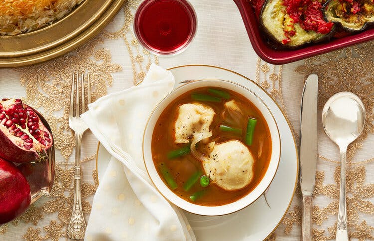 Iraqi Dumpling Soup With Green Beans image