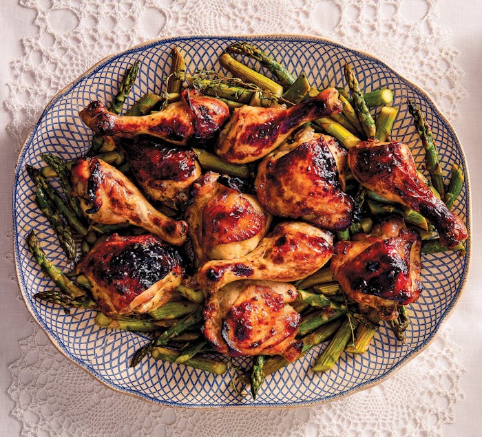 Apricot Chicken with Roasted Asparagus  image