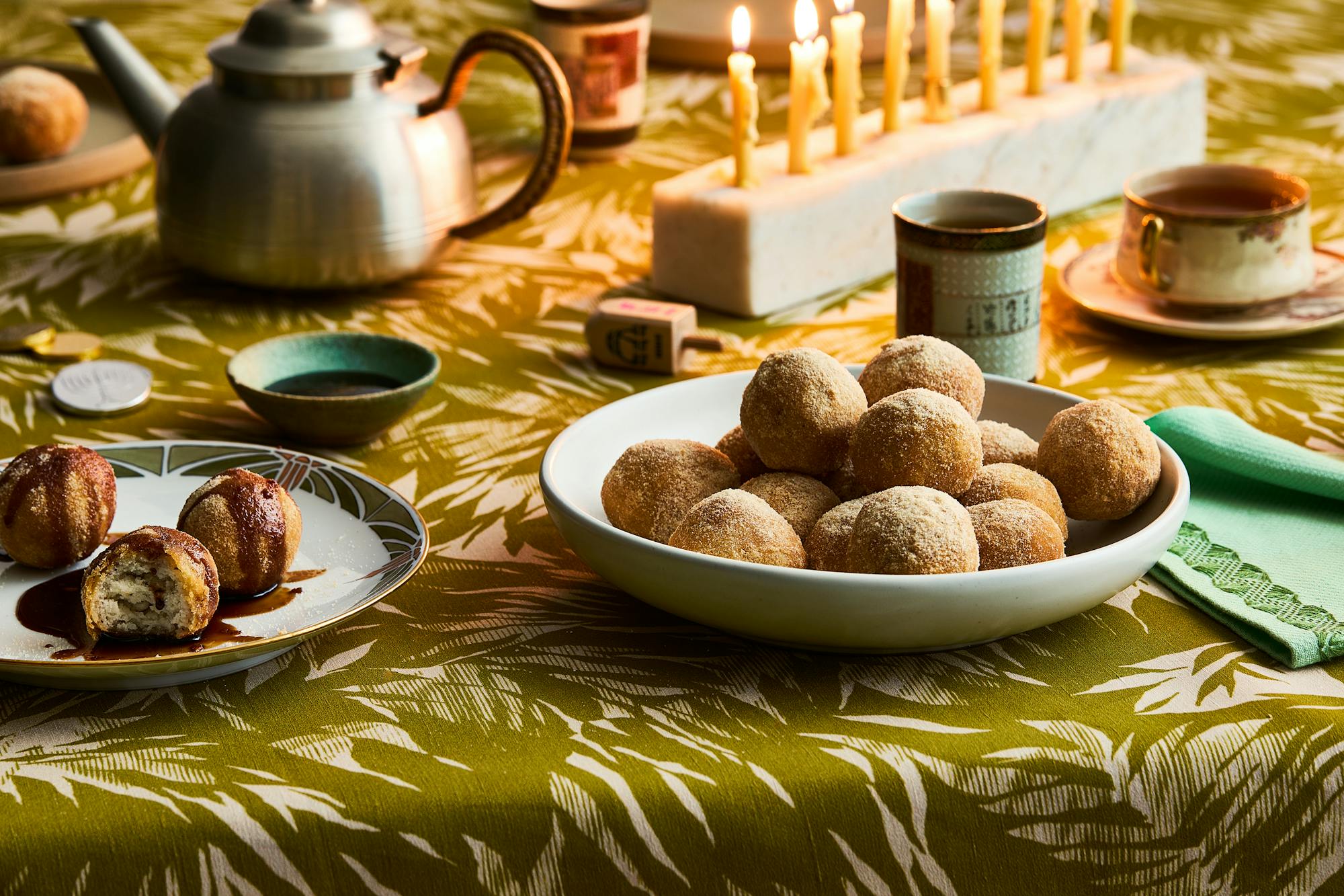 Kinako Mochi Doughnut Holes with Kuromitsu Syrup  image