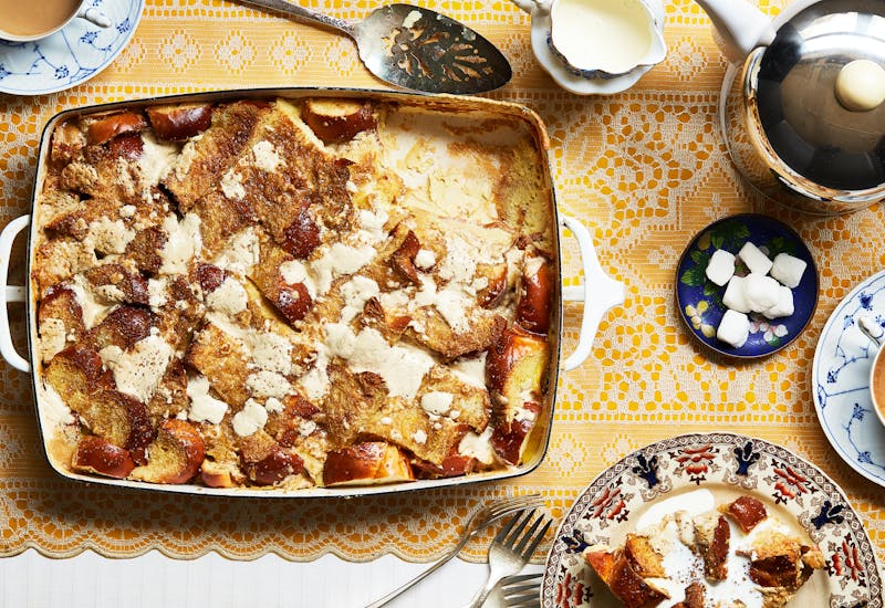 Challah Bread and Butter Pudding with Halva