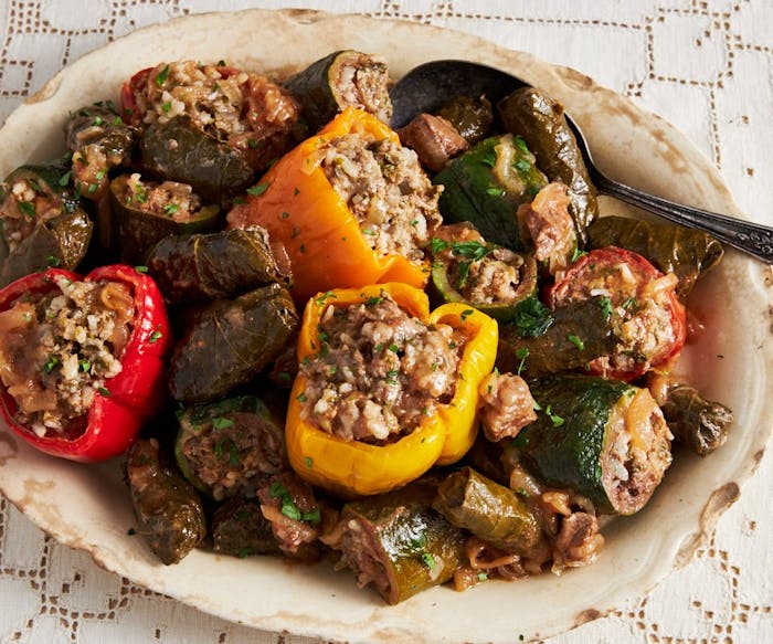Stuffed Vegetables and Grape Leaves image