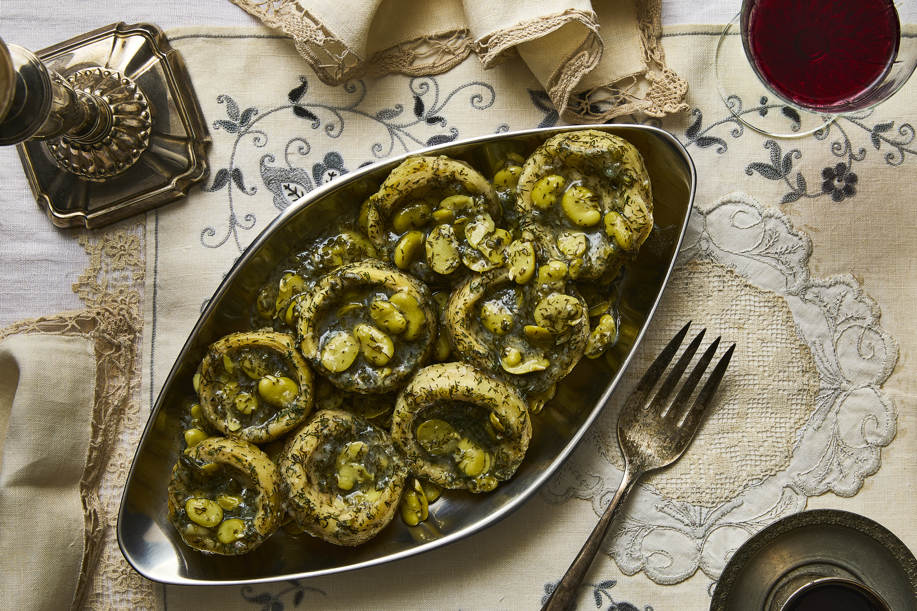 Fava Beans and Artichoke Bottoms