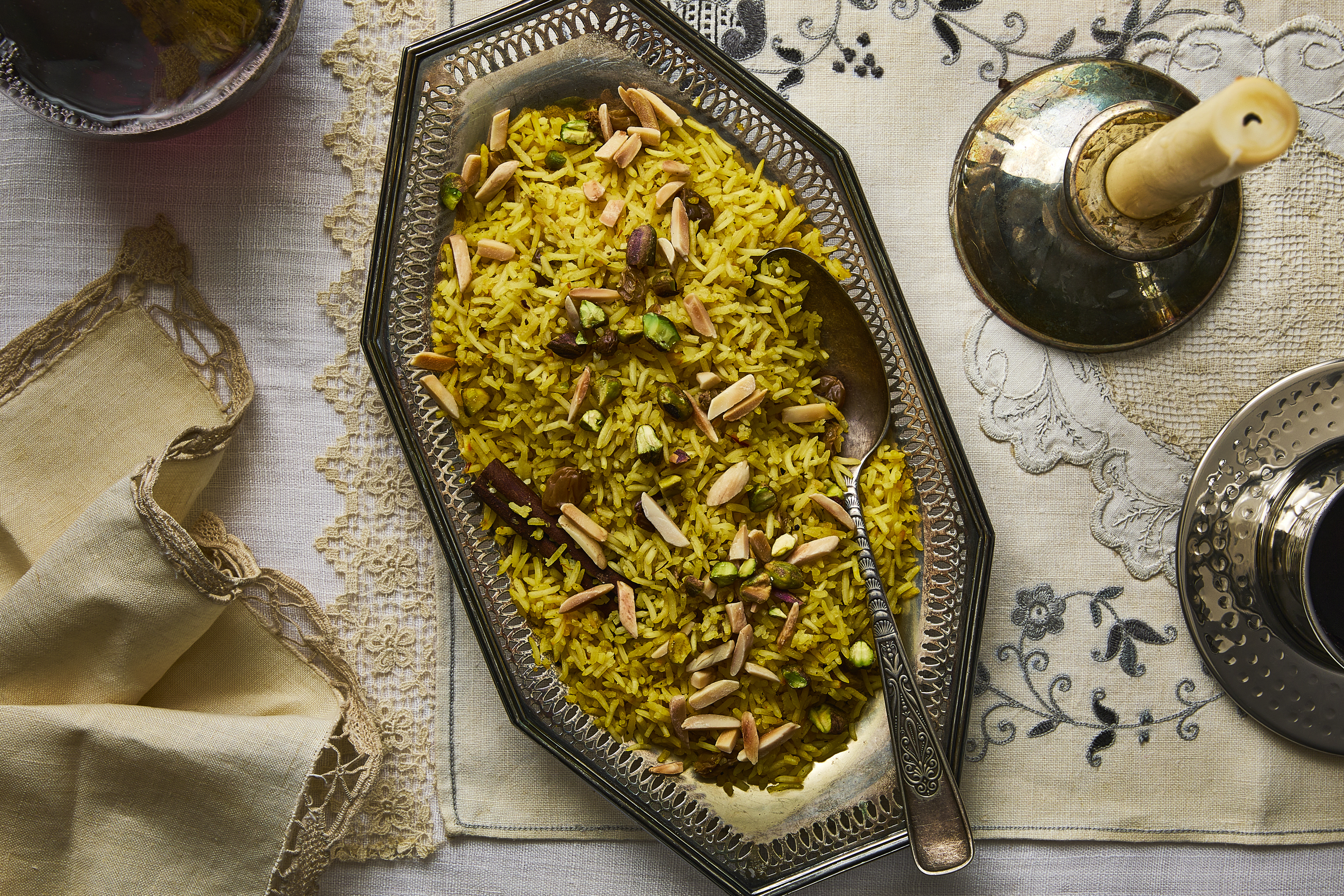 Spiced Saffron Rice with Nuts