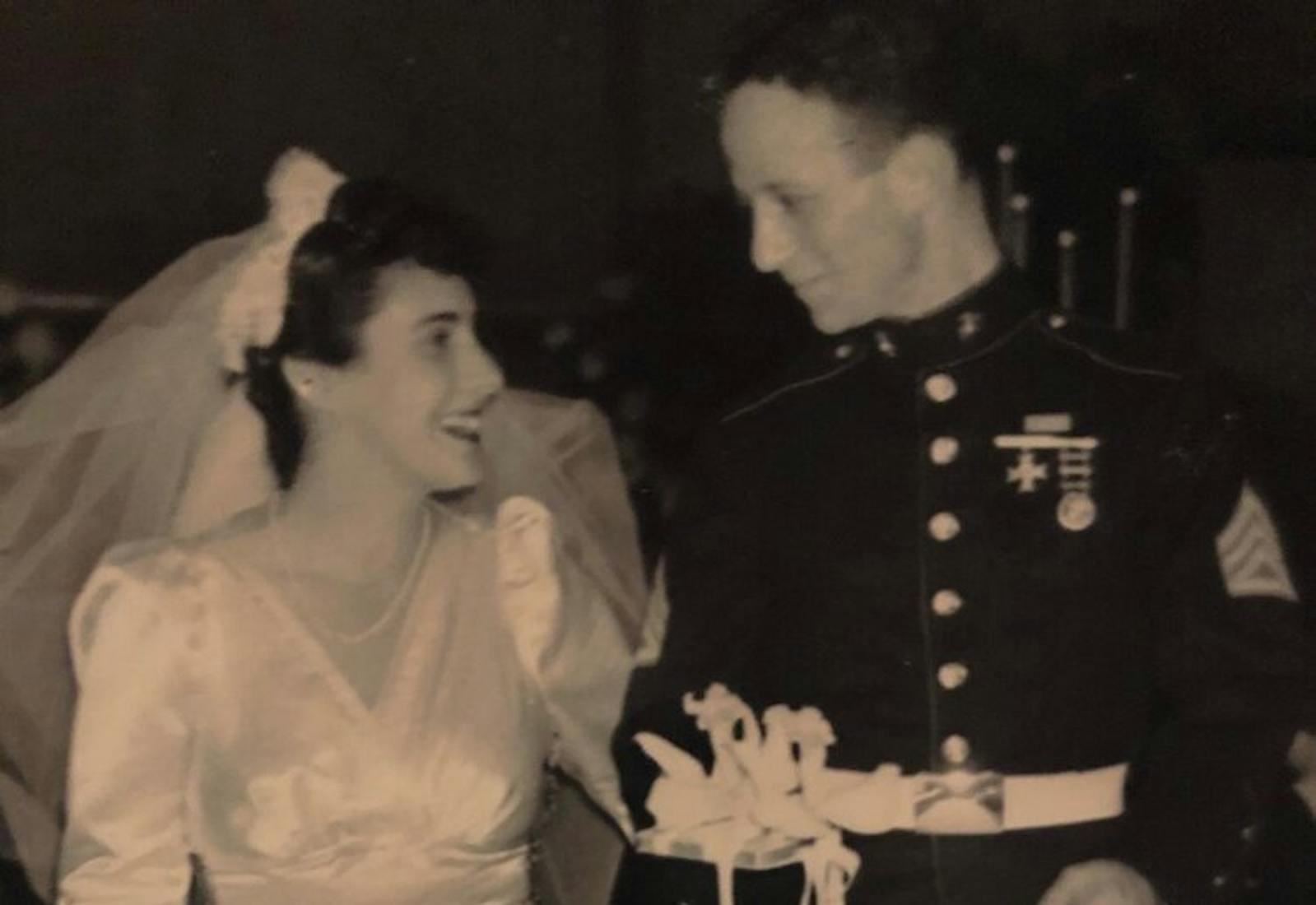 Lindsay’s grandparents on their wedding day in 1942.