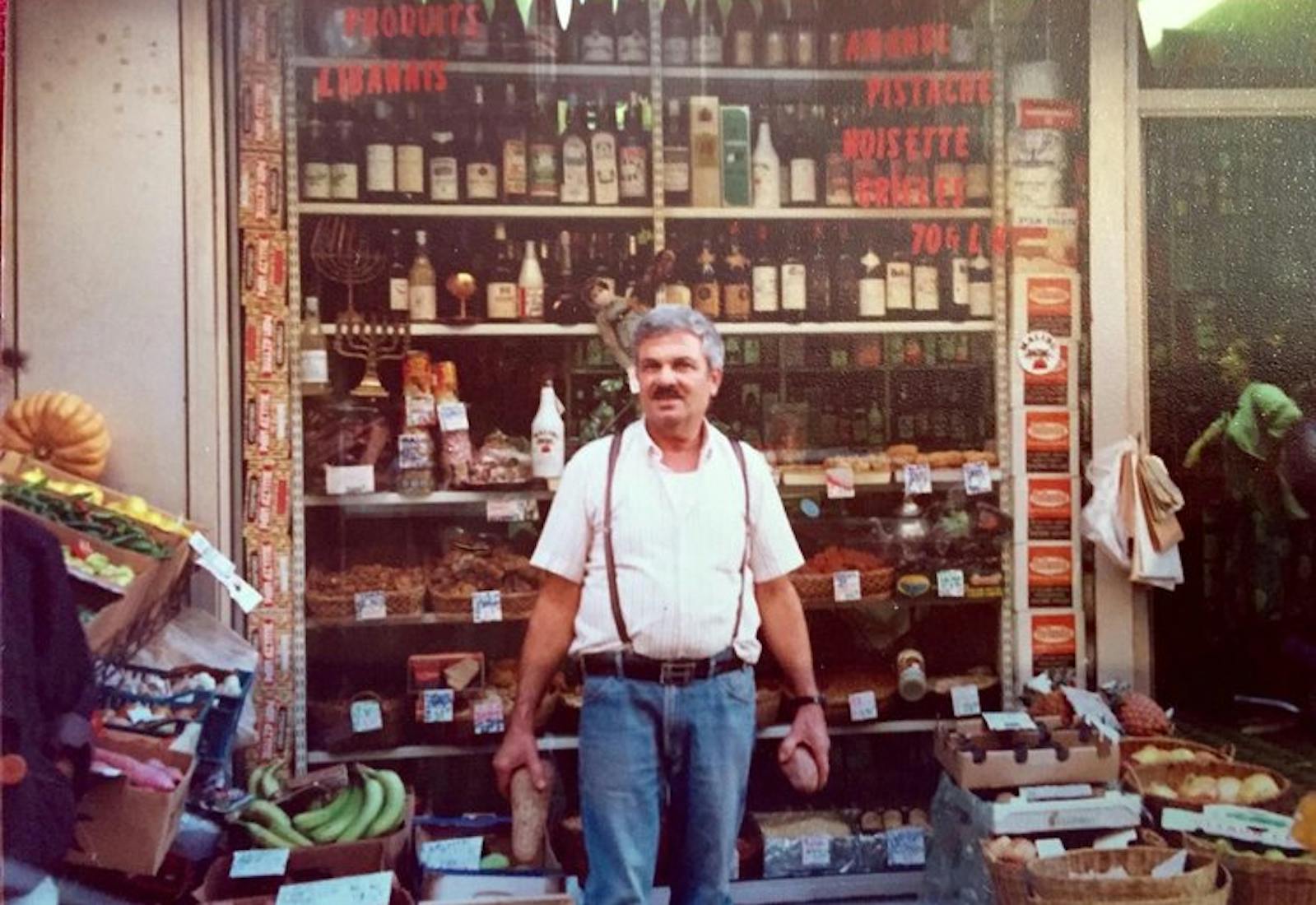 Audrey’s grandfather, Joseph, in front of his shop, Chez Jojo in Paris, 1980’s.