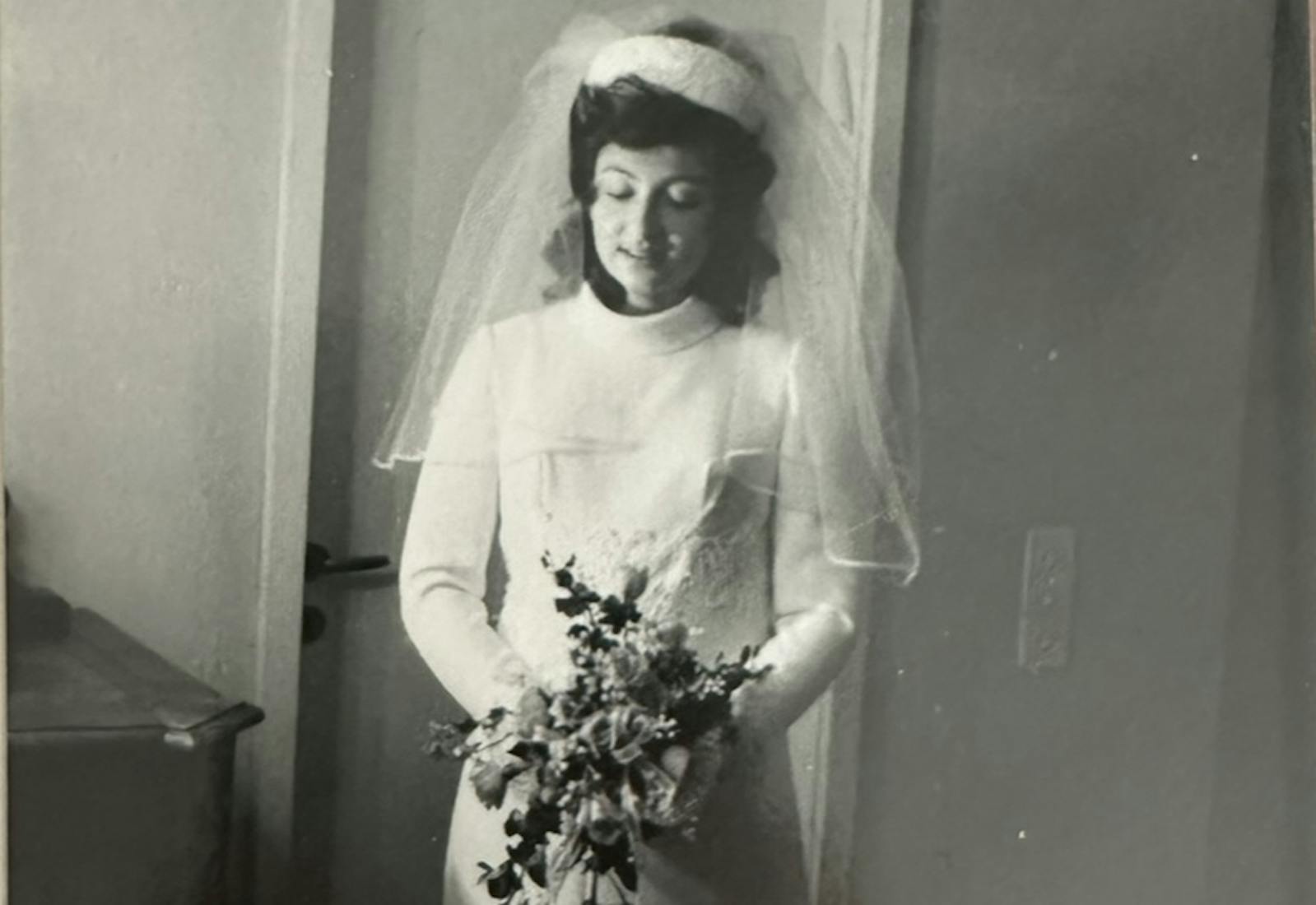 Chaya's grandmother Judith on her wedding day, 1974.