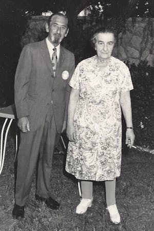 Michael’s grandfather Alex and Golda Meir, likely in the 1970s. 
