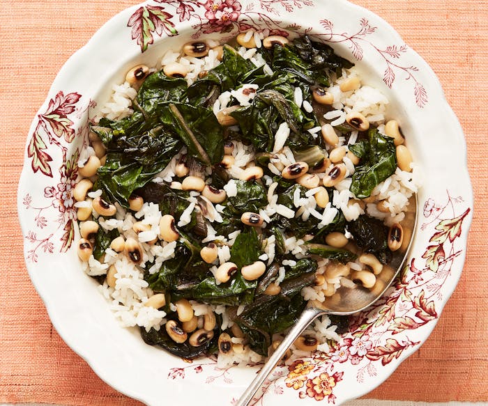 Rice with Black Eyed Peas and Chard image