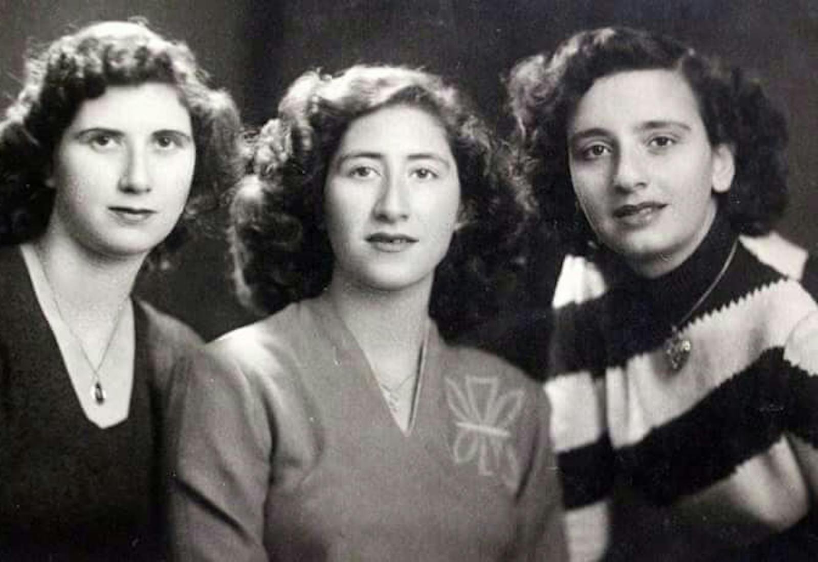 From left to right: Marcel, Nur (Marcel's sister) and Hana (Marcel's sister-in-law) - Baghdad, 1947