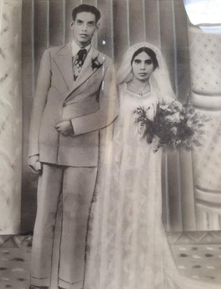 Black and white image of Ilanit's grandparents at their wedding.
