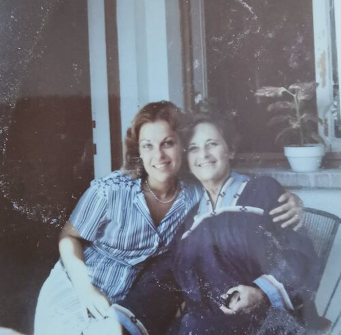 Ahuva (left) and her mother Clara (right), November 1981.