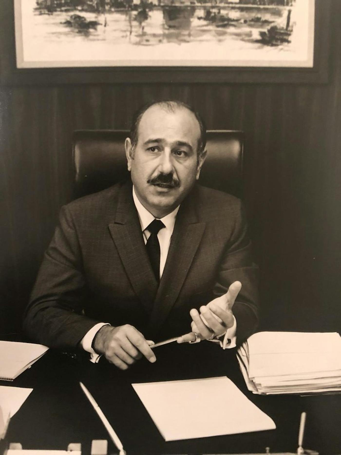 Gabriel’s grandfather, Georges Abitboul, at his desk in Los Angeles in 1970.