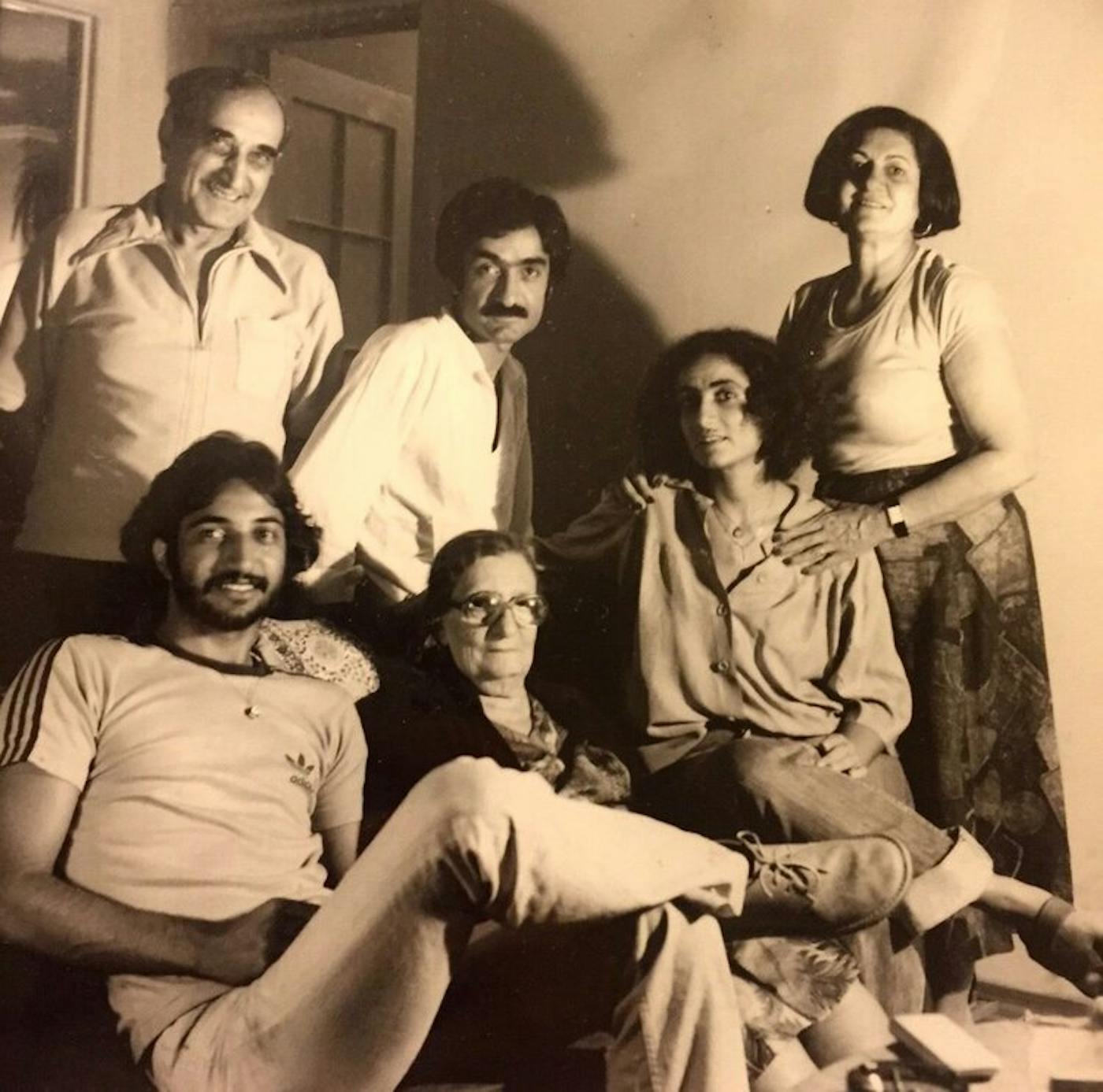 Annabel’s grandfather Gourgi, uncle Samir, grandmother Rachel, father Khuthur, great-grandmother Nana, and aunt Yvette in the late 1970s or early 1980s. 