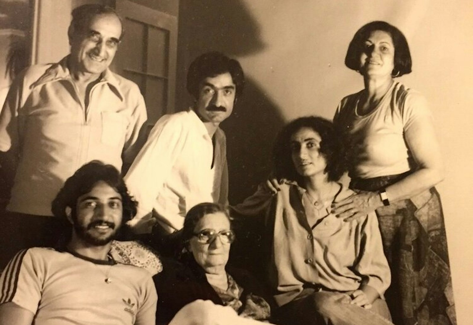 Annabel’s grandfather Gourgi, uncle Samir, grandmother Rachel, father Khuthur, great-grandmother Nana, and aunt Yvette in the late 1970s or early 1980s.