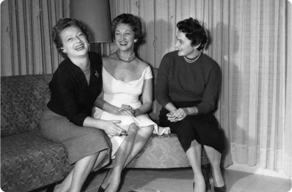 Betty, Anna and Mira in Tel Aviv, 1955.