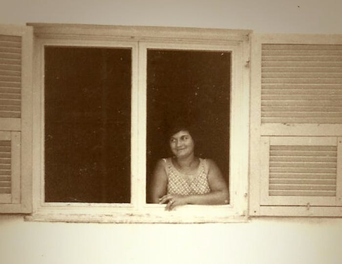 Uriel's mother, Pnina, in his childhood house in Lod in the 1970s.