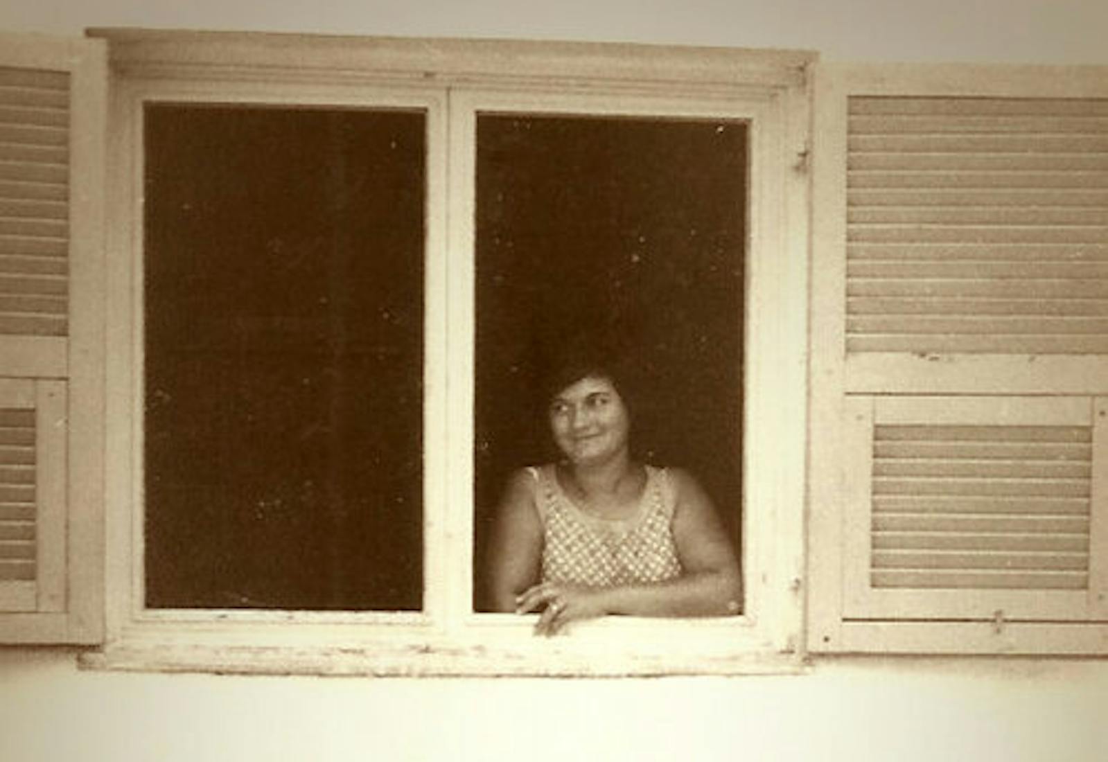 Uriel's mother, Pnina, in his childhood house in Lod in the 1970s.