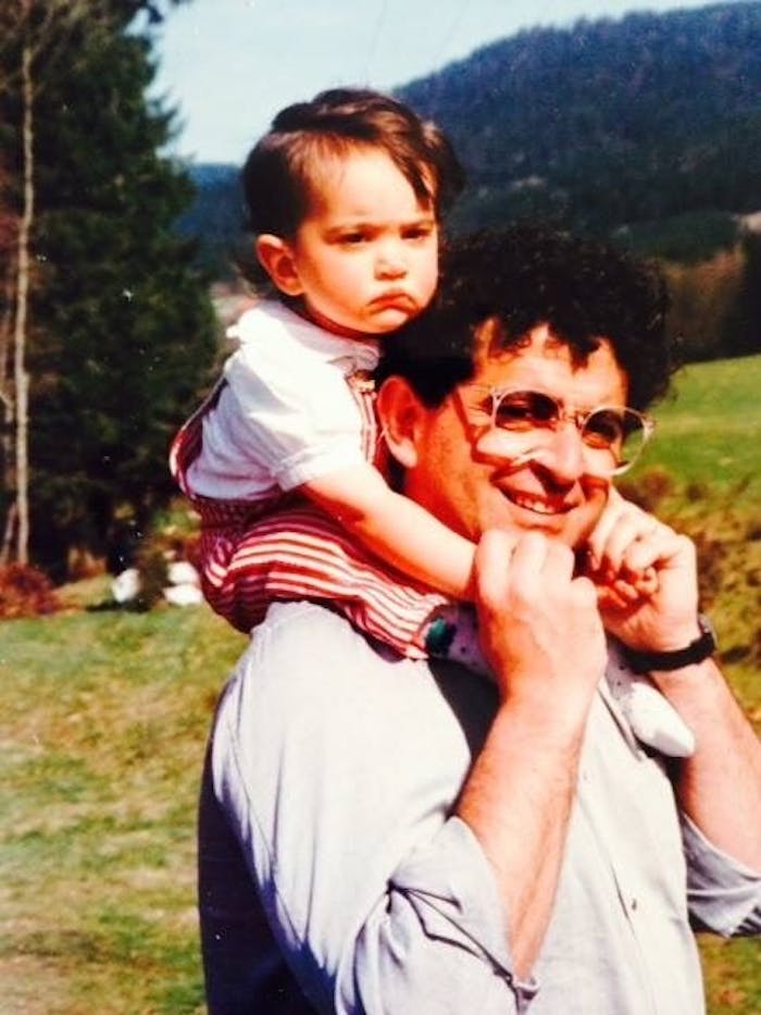 Anna with her father Claude in France in 1989.